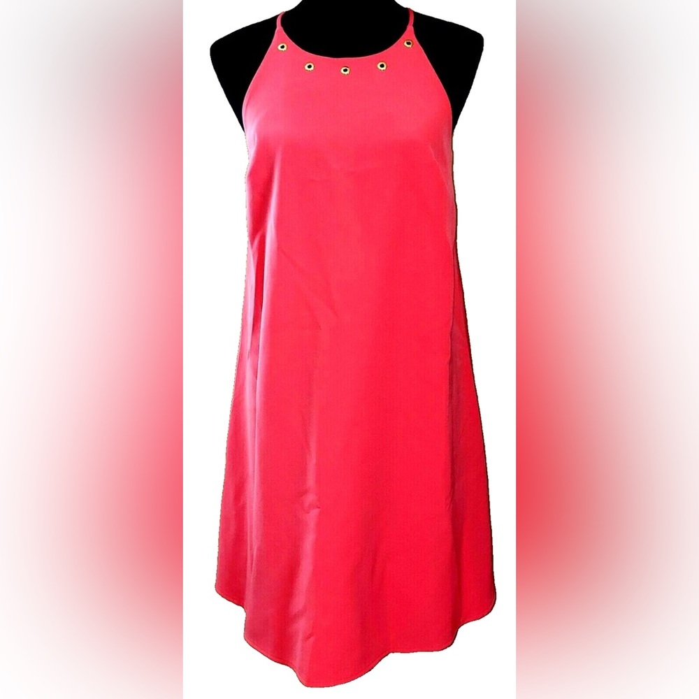 WHITE HOUSE | BLACK MARKET Women’s Pink Tangerine Dress with Gold Accents